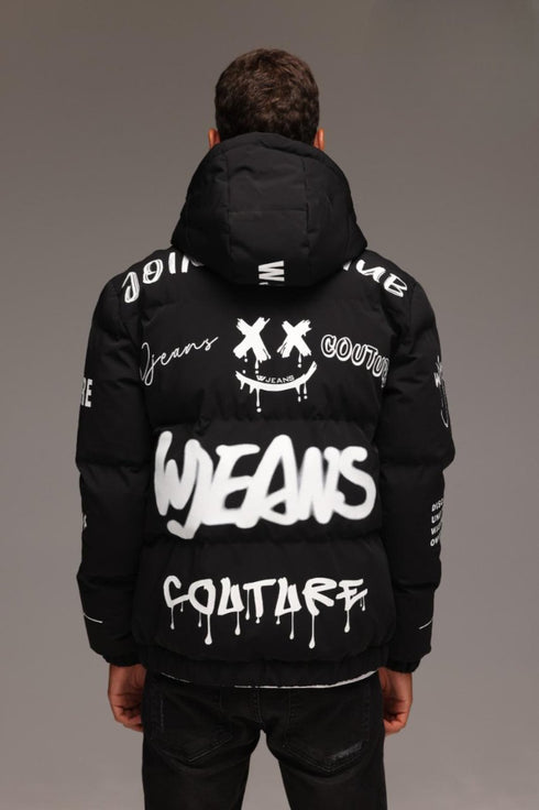 Wjeans Coat for man מעיל דבליו ג'ינס בצבע שחור לגבר בעיצוב מהפנט
